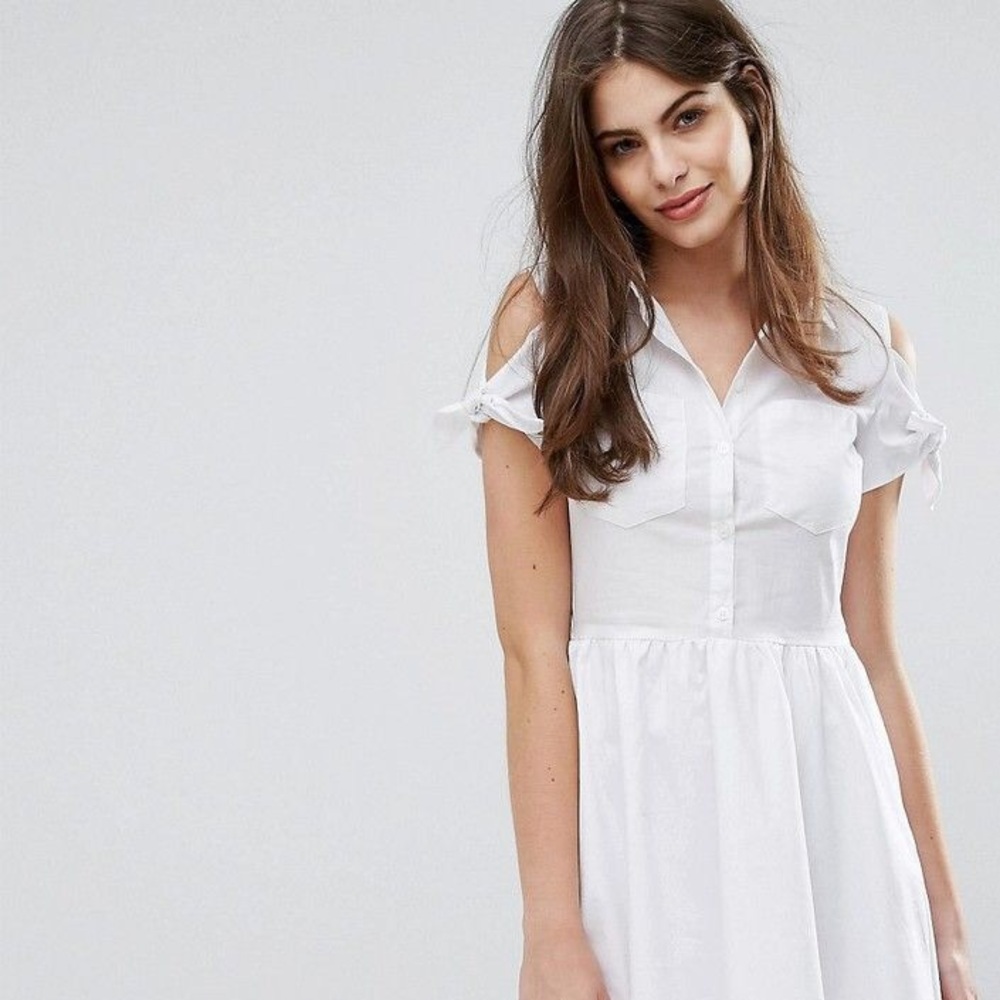 OASIS COTTON TIE SHOULDER DRESS